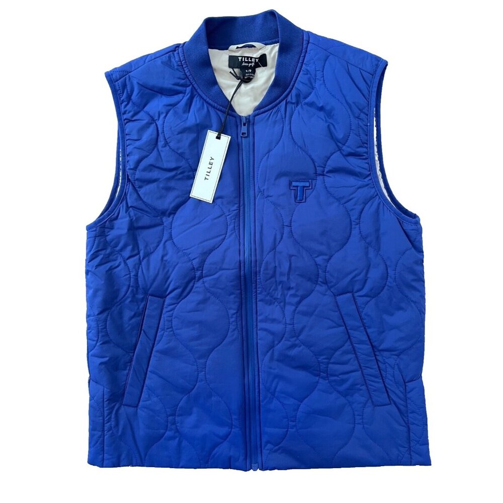 Tilley Quilt Coppin zip Golf Vest Gilet Blue ( S )